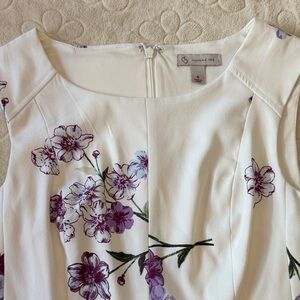 Floral White and Purple Dress